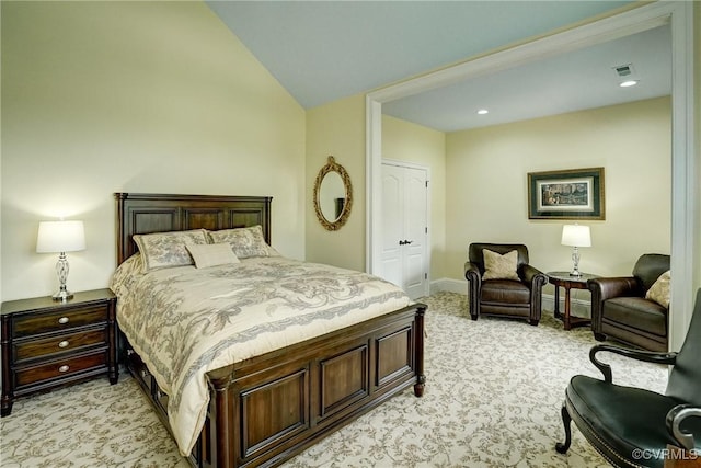 717 Old Stream Rd, Manakin Sabot, VA 23103 - bedroom featuring light colored carpet, baseboards, and lofted ceiling