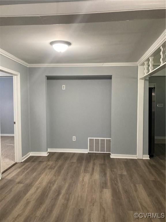 2517 Myron Ave, Chesterfield, VA 23237 - spare room featuring crown molding, dark wood-type flooring, and baseboards