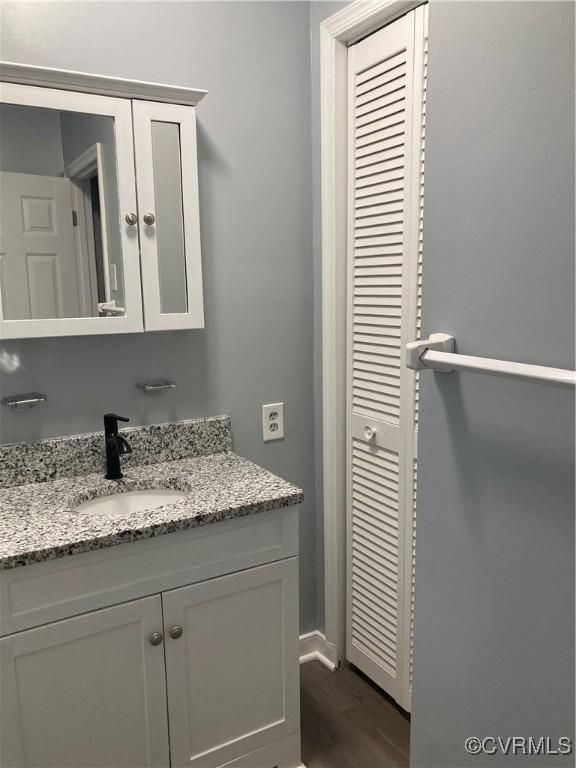 2517 Myron Ave, Chesterfield, VA 23237 - bathroom featuring vanity and wood finished floors