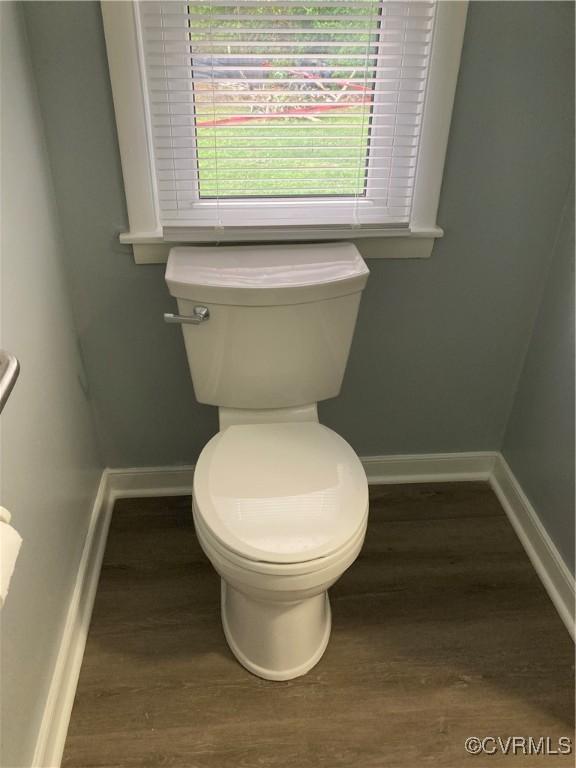 2517 Myron Ave, Chesterfield, VA 23237 - bathroom featuring baseboards, toilet, and wood finished floors