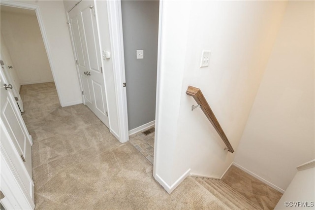 3316 New Heritage Loop, Henrico, VA 23231 - hallway featuring carpet flooring, an upstairs landing, and baseboards