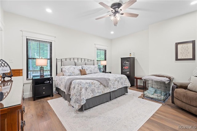 3940 Mill Station Dr, Powhatan, VA 23139 - bedroom with wood finished floors, recessed lighting, and a ceiling fan