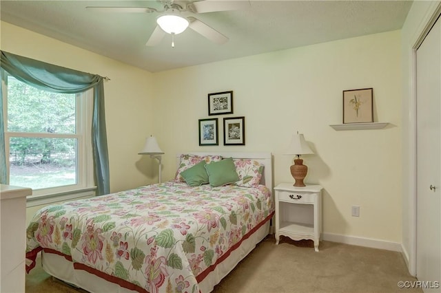 1825 Rock Point Dr, Powhatan, VA 23139 - bedroom featuring carpet flooring, a closet, a ceiling fan, and baseboards
