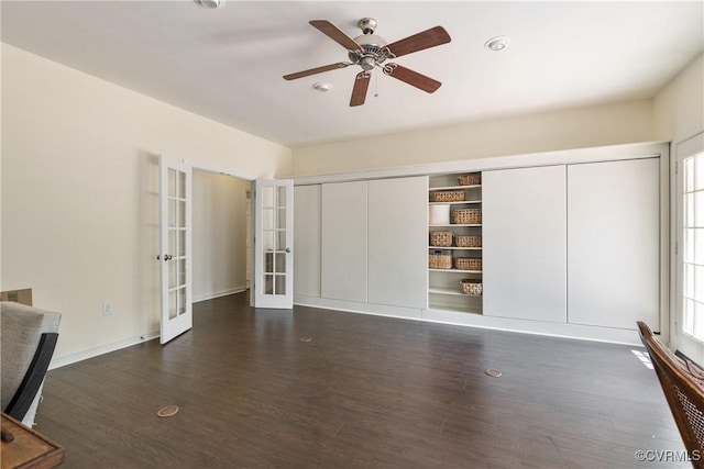 8401 Bethia Rd, Chesterfield, VA 23832 - unfurnished office with french doors, wood finished floors, ceiling fan, and plenty of natural light
