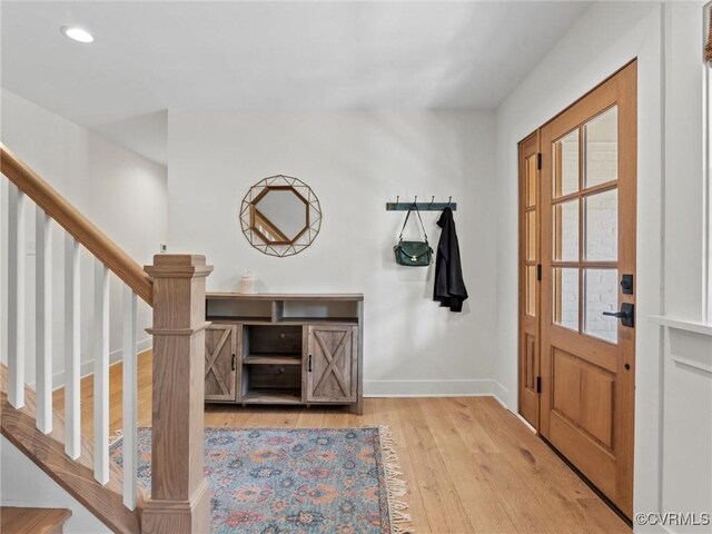 200 N Ridge Rd, Henrico, VA 23229 - foyer entrance featuring wood-type flooring, baseboards, stairway, and recessed lighting