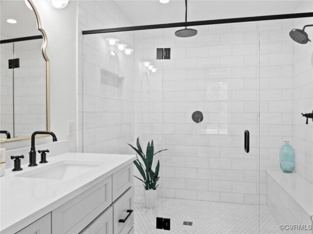 200 N Ridge Rd, Henrico, VA 23229 - full bath with a stall shower, vanity, and recessed lighting