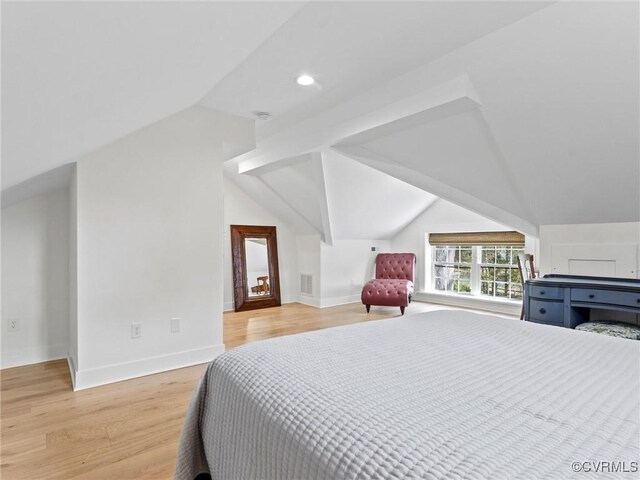 200 N Ridge Rd, Henrico, VA 23229 - bedroom featuring lofted ceiling, light wood-type flooring, baseboards, and recessed lighting