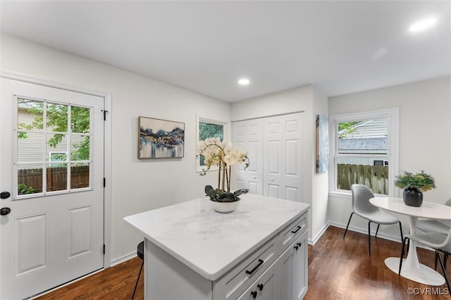 5314 Marian St, Richmond, VA 23226 - entrance foyer with dark wood-type flooring, baseboards, and recessed lighting