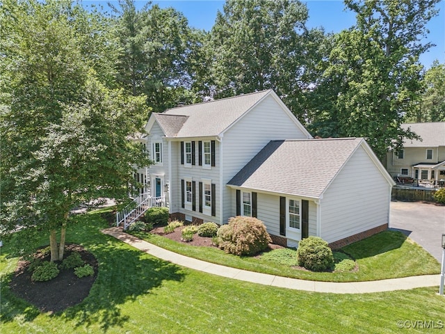 3700 Milbranch Pl, Henrico, VA 23233 - colonial inspired home with roof with shingles and a front lawn