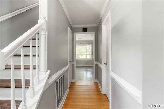 2207 Turtle Hill Cir, Midlothian, VA 23112 - stairway with ornamental molding and wood finished floors