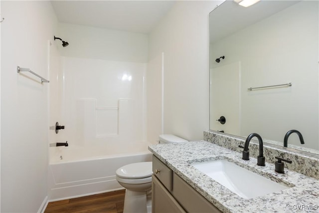 5 Walters Way, Bumpass, VA 23024 - full bath featuring wood finished floors, toilet, shower / bathtub combination, and vanity