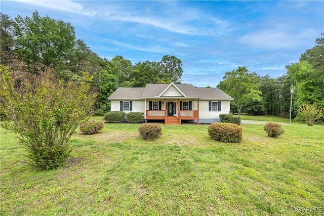 5 Walters Way, Bumpass, VA 23024 - ranch-style home with a porch and a front lawn