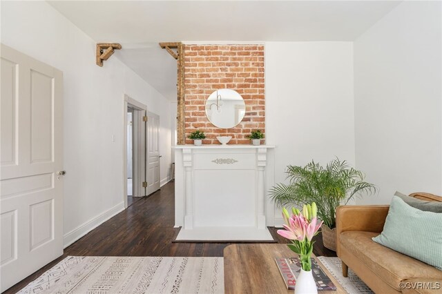 1500 N 23rd St, Richmond, VA 23223 - living room with dark wood finished floors and baseboards