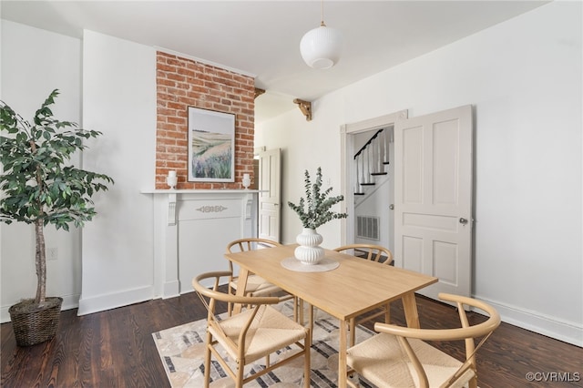 1500 N 23rd St, Richmond, VA 23223 - dining space with stairs and dark wood finished floors
