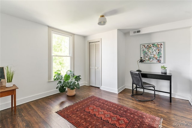 1500 N 23rd St, Richmond, VA 23223 - office area featuring dark wood-type flooring and baseboards