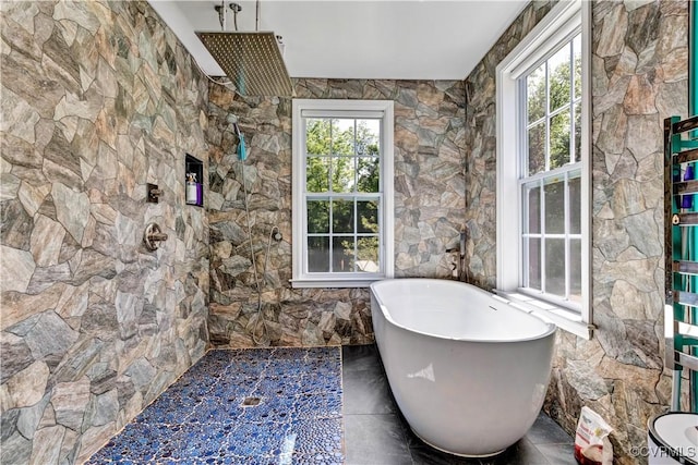 8118 Mimosa Hill Ln, Mechanicsville, VA 23116 - full bath featuring a freestanding tub, healthy amount of natural light, and tiled shower
