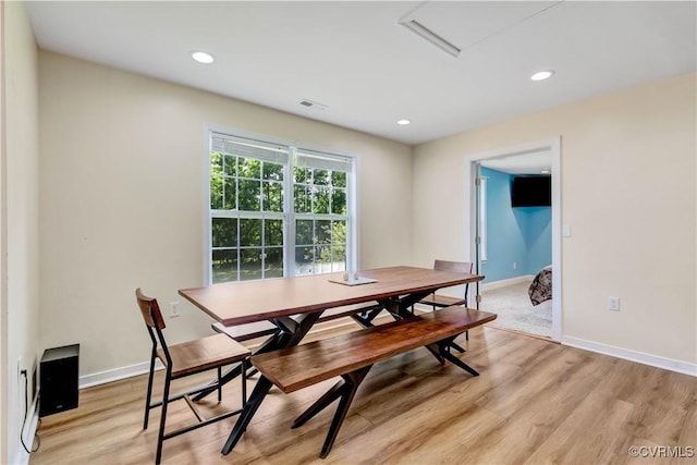 8118 Mimosa Hill Ln, Mechanicsville, VA 23116 - dining space with light wood-type flooring and recessed lighting