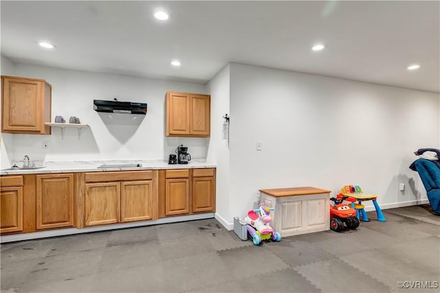 8118 Mimosa Hill Ln, Mechanicsville, VA 23116 - kitchen featuring recessed lighting, light countertops, and open shelves