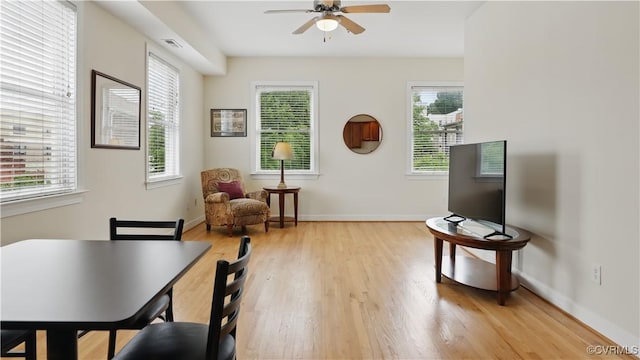 1901 E Broad St Unit U31, Richmond, VA 23223 - sitting room with a ceiling fan, light wood-style flooring, and baseboards