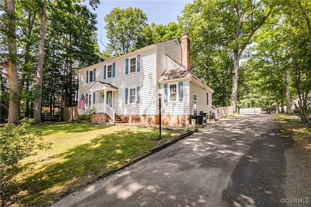 501 Eastman Rd, Chesterfield, VA 23236 - colonial-style house featuring a chimney and crawl space