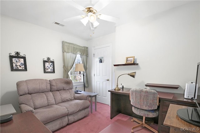 10003 Four Iron Ct, Fredericksburg, VA 22408 - carpeted office space featuring ceiling fan