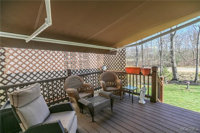10003 Four Iron Ct, Fredericksburg, VA 22408 - wooden terrace with a yard
