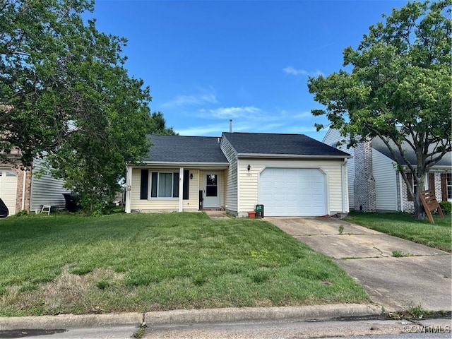 1924 Sydenham Trl, Virginia Beach, VA 23464 - ranch-style house with an attached garage, driveway, and a front lawn