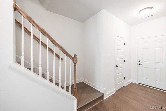 18713 Palisades Cove Trl, Moseley, VA 23120 - entrance foyer with wood finished floors and stairway