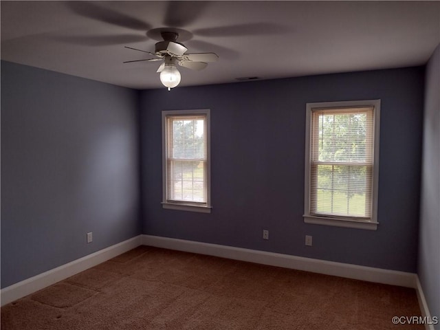 3249 N Maidens Rd, Maidens, VA 23139 - spare room featuring healthy amount of natural light, carpet, and a ceiling fan