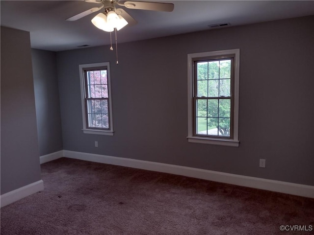3249 N Maidens Rd, Maidens, VA 23139 - empty room with carpet flooring, baseboards, and ceiling fan