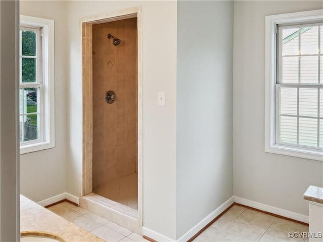 8069 Kiwi Ln, Mechanicsville, VA 23111 - bathroom with a shower stall, vanity, and healthy amount of natural light