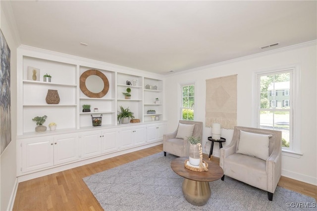 13119 Glenmeadow Ct, Midlothian, VA 23114 - sitting room with light wood-type flooring, crown molding, and baseboards
