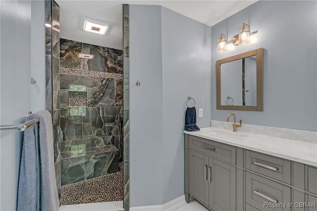 802 Westgate Ct, Newport News, VA 23602 - full bathroom with vanity, a tile shower, and baseboards
