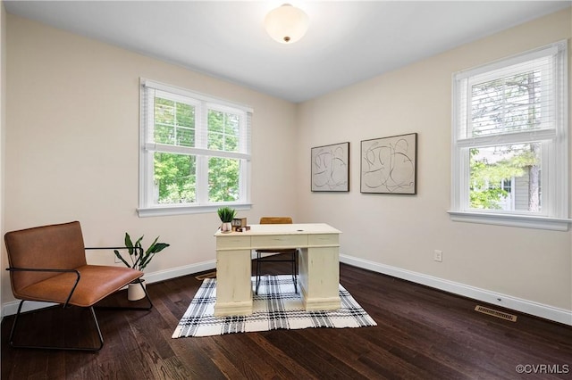 3904 Ambergrove Ave, Chesterfield, VA 23236 - office with baseboards and dark wood finished floors