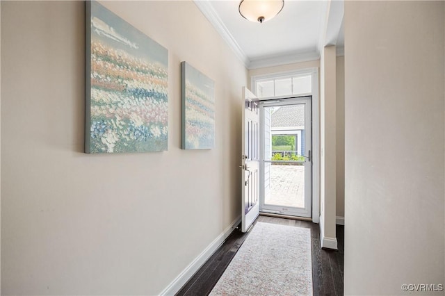 3904 Ambergrove Ave, Chesterfield, VA 23236 - entryway with crown molding, dark wood-style flooring, and baseboards