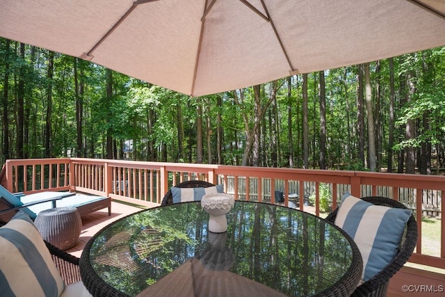 15300 Houndmaster Cir, Midlothian, VA 23112 - wooden terrace featuring outdoor dining area