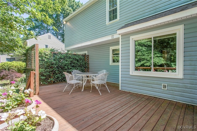 2020 Running Brook Ln, Midlothian, VA 23113 - wooden terrace featuring outdoor dining area