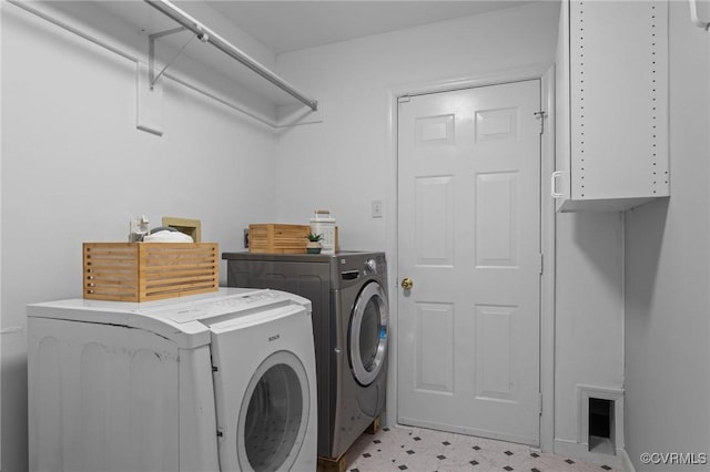 6730 Bryanbell Dr, North Chesterfield, VA 23234 - laundry room with independent washer and dryer, cabinet space, and light flooring