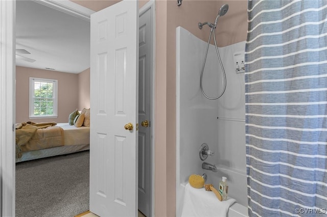 6730 Bryanbell Dr, North Chesterfield, VA 23234 - ensuite bathroom with shower / bath combo with shower curtain