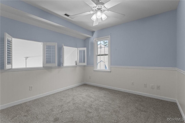 6730 Bryanbell Dr, North Chesterfield, VA 23234 - carpeted spare room featuring a ceiling fan, baseboards, and vaulted ceiling