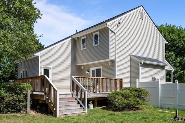 6730 Bryanbell Dr, North Chesterfield, VA 23234 - rear view of property with a deck and stairway