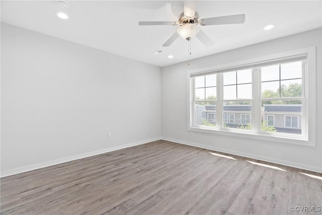 1117 N 31st St, Richmond, VA 23223 - unfurnished room featuring wood finished floors, recessed lighting, and a ceiling fan