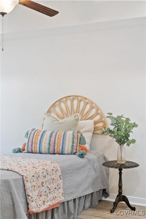 1117 N 31st St, Richmond, VA 23223 - bedroom featuring wood finished floors and ceiling fan
