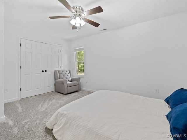 11660 Oakrise Pl, New Kent, VA 23124 - carpeted bedroom featuring baseboards, a closet, and a ceiling fan