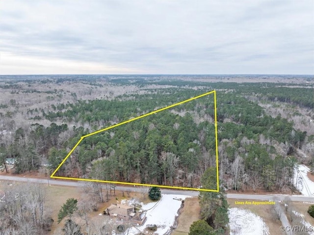 TBD Gatewood Rd, Dewitt, VA 23840 - aerial overview of property's location with a heavily wooded area and property boundaries highlighted
