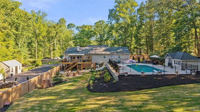 905 Manakin Rd, Midlothian, VA 23113 - rear view of property featuring stairway, a deck, and an outbuilding