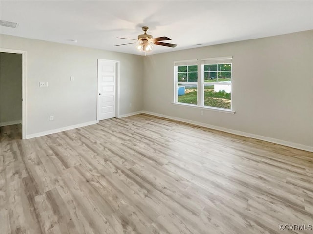 5812 Olas Ct, Richmond, VA 23224 - empty room with ceiling fan, wood finished floors, and baseboards