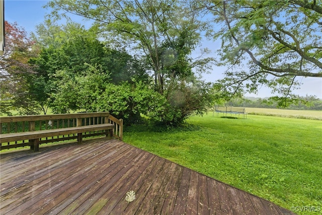 11440 Bienvenue Rd, Rockville, VA 23146 - wooden deck with a trampoline and a yard