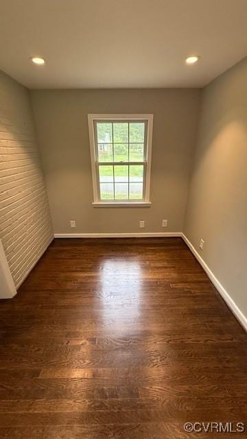 9014 Weldon Dr, Henrico, VA 23229 - spare room featuring baseboards, dark wood-style flooring, and recessed lighting
