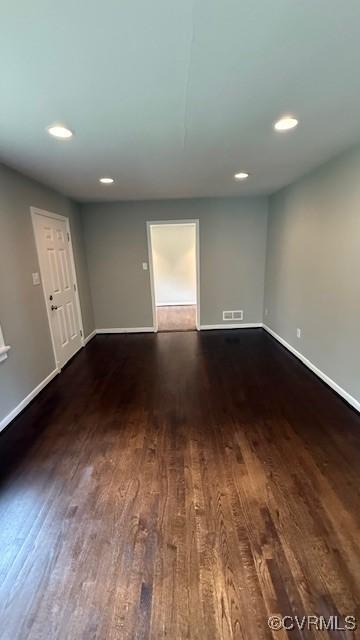 9014 Weldon Dr, Henrico, VA 23229 - spare room with dark wood-style floors, baseboards, and recessed lighting